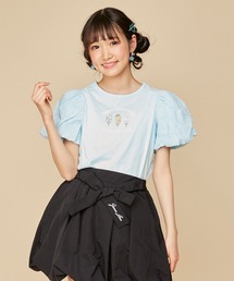 JENNI love（ジェニィラブ）の「【UVカット・抗菌防臭加工・着る虫よけ】防蚊コットンレースバルーン袖Tシャツ（Tシャツ/カットソー・キッズ）」