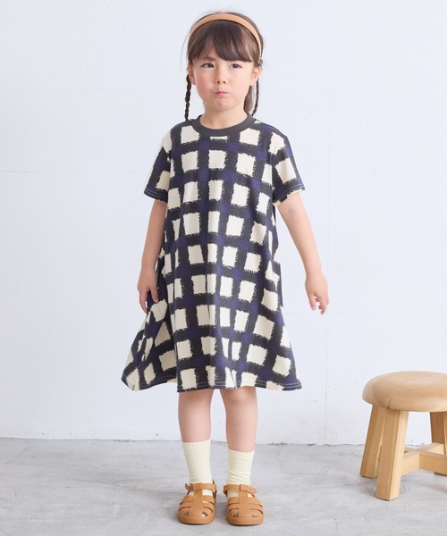 HOGAN RANCH WEAR(ホーガンランチウエア)の「ハンソデキャンディーペーパーワンピース(80~140cm)(ワンピース・キッズ・グリーン/レッド/パープル/チェック/ブラック/ライトブルー・100/130/120/80/140/110/95/90)」の13枚目の写真