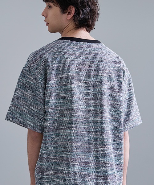 Revo. MIXブークレカットソー半袖Teeシャツ(Tシャツ/カットソー)|Revo.(レボ) Revo. MIXブークレカットソー半袖Teeシャツ(Tシャツ/カットソー)|Revo.(レボ)