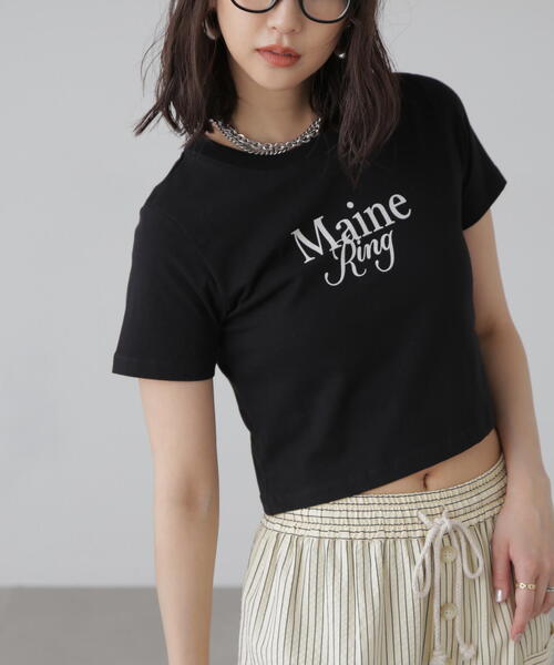 FREE'S MART(フリーズマート)の「ショート丈ロゴTシャツ(Tシャツ/カットソー・レディース・ホワイト/ブラック/ピンク・FREE)」の2枚目の写真