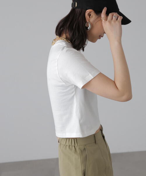 FREE'S MART(フリーズマート)の「ショート丈ロゴTシャツ(Tシャツ/カットソー・レディース・ホワイト/ブラック/ピンク・FREE)」の7枚目の写真