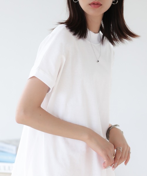 SUNFLOWER EIGHT(サンフラワーエイト)の「モックネックトップス(Tシャツ/カットソー・レディース・ライトオリーブ/チャコール/カーキ/ブラウン/ホワイト/ブラック・M/L)」の17枚目の写真