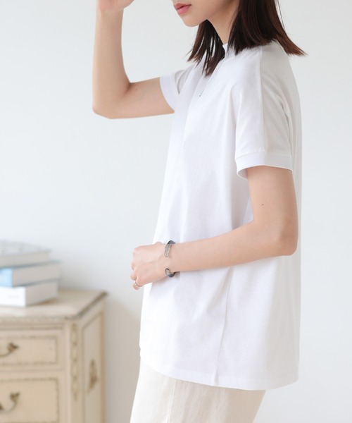 SUNFLOWER EIGHT(サンフラワーエイト)の「モックネックトップス(Tシャツ/カットソー・レディース・ライトオリーブ/チャコール/カーキ/ブラウン/ホワイト/ブラック・M/L)」の18枚目の写真