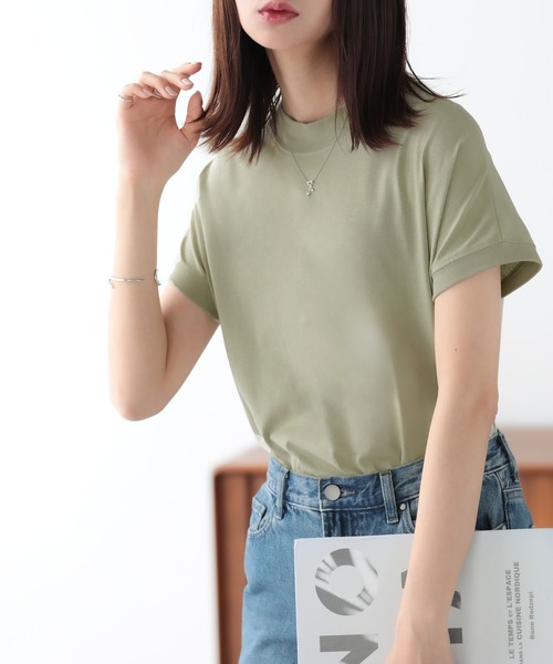 SUNFLOWER EIGHT(サンフラワーエイト)の「モックネックトップス(Tシャツ/カットソー・レディース・ライトオリーブ/チャコール/カーキ/ブラウン/ホワイト/ブラック・M/L)」の15枚目の写真