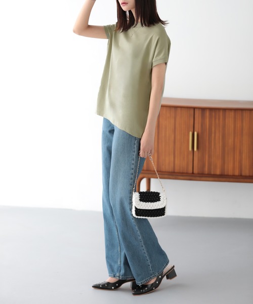 SUNFLOWER EIGHT(サンフラワーエイト)の「モックネックトップス(Tシャツ/カットソー・レディース・ライトオリーブ/チャコール/カーキ/ブラウン/ホワイト/ブラック・M/L)」の20枚目の写真