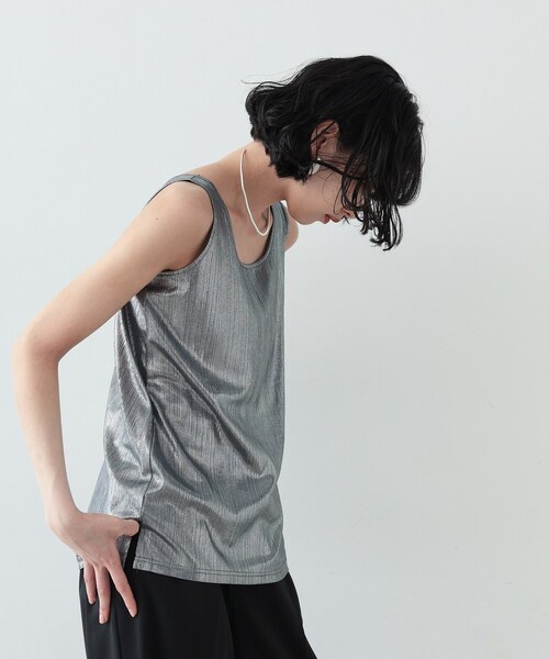 GALLEST（ギャレスト）の「◆箔ラメタンクトップ（タンクトップ・レディース・ホワイト/ゴールド/シルバー・38）」の16枚目の写真