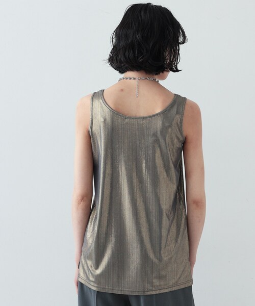 GALLEST（ギャレスト）の「◆箔ラメタンクトップ（タンクトップ・レディース・ホワイト/ゴールド/シルバー・38）」の4枚目の写真