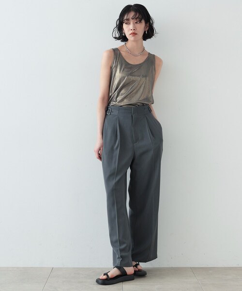 GALLEST（ギャレスト）の「◆箔ラメタンクトップ（タンクトップ・レディース・ホワイト/ゴールド/シルバー・38）」の8枚目の写真