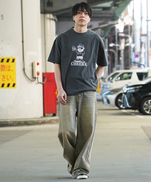 unisex】ピグメント イラストTシャツ / オーバーサイズ Tシャツ