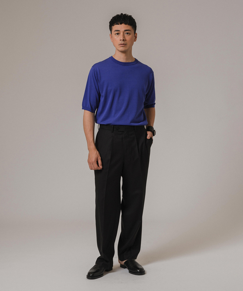 EDIFICE（エディフィス）の「シルクミックス ニットTシャツ（ニット/セーター・メンズ・チャコールグレー/ブルー/ブラック・SMALL/MEDIUM/LARGE）」の20枚目の写真