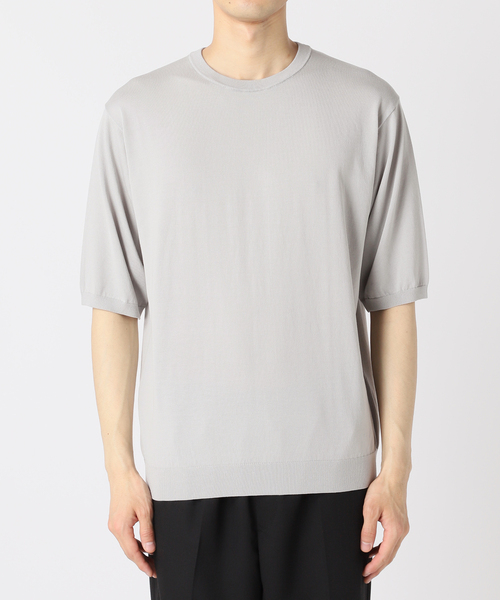 EDIFICE（エディフィス）の「シルクミックス ニットTシャツ（ニット/セーター・メンズ・チャコールグレー/ブルー/ブラック・SMALL/MEDIUM/LARGE）」の13枚目の写真
