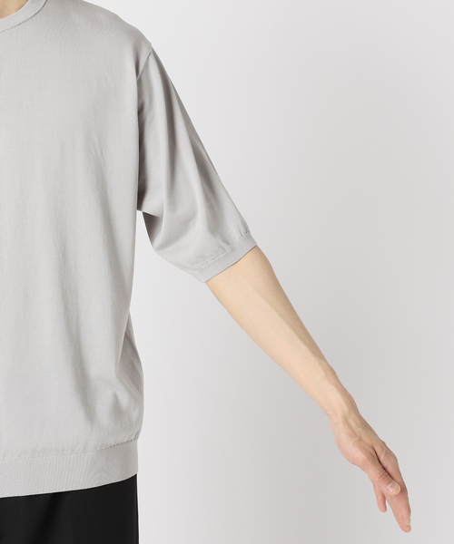 EDIFICE（エディフィス）の「シルクミックス ニットTシャツ（ニット/セーター・メンズ・チャコールグレー/ブルー/ブラック・SMALL/MEDIUM/LARGE）」の6枚目の写真