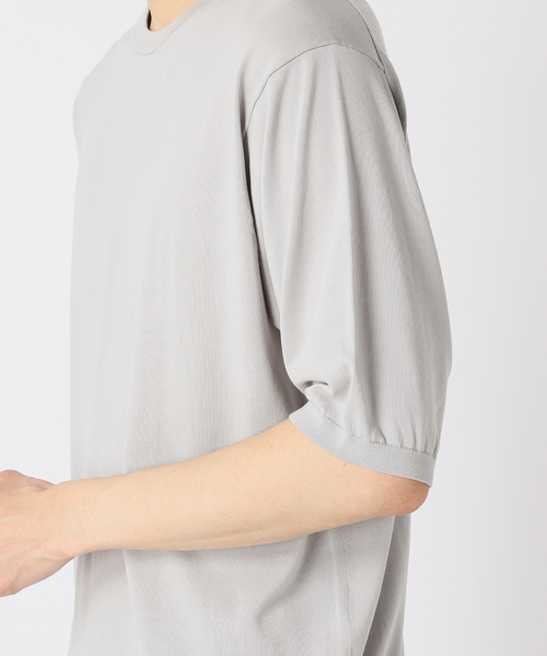 EDIFICE（エディフィス）の「シルクミックス ニットTシャツ（ニット/セーター・メンズ・チャコールグレー/ブルー/ブラック・SMALL/MEDIUM/LARGE）」の7枚目の写真