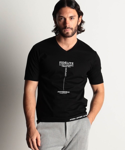 HIDEAWAYS NICOLE（ハイダウェイニコル）の「激シルケットロゴプリント半袖Tシャツ（Tシャツ/カットソー・メンズ・ホワイト/ブラック/ブラック系その他/ホワイト系その他・LARGE/MEDIUM/XX-LARGE/X-LARGE）」の3枚目の写真