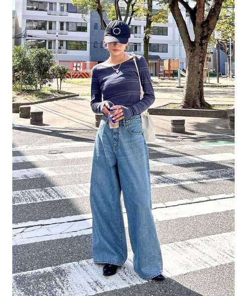 Ungrid（アングリッド）の「フィットロングスリーブTee（Tシャツ/カットソー・レディース・ネイビー/オフホワイト/ボルドー/イエロー・FREE）」の17枚目の写真