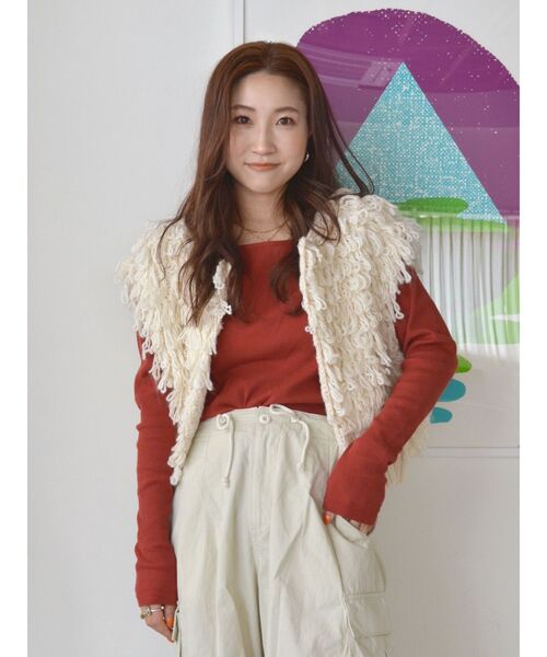 Ungrid（アングリッド）の「フィットロングスリーブTee（Tシャツ/カットソー・レディース・ネイビー/オフホワイト/ボルドー/イエロー・FREE）」の20枚目の写真