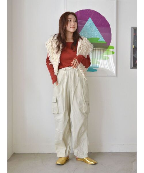 Ungrid（アングリッド）の「フィットロングスリーブTee（Tシャツ/カットソー・レディース・ネイビー/オフホワイト/ボルドー/イエロー・FREE）」の21枚目の写真