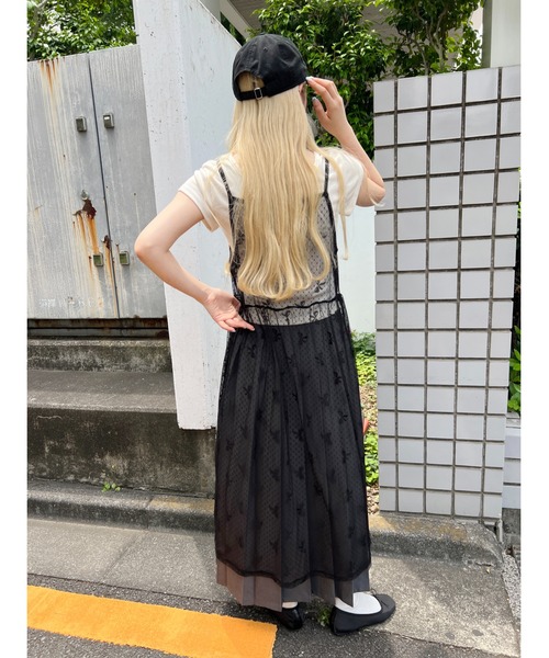 WC（ダブル シー）の「リボンシアーロングキャミワンピ（ワンピース・レディース・ブラック/ホワイト・FREE）」の17枚目の写真