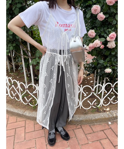WC（ダブル シー）の「リボンシアーロングキャミワンピ（ワンピース・レディース・ブラック/ホワイト・FREE）」の20枚目の写真