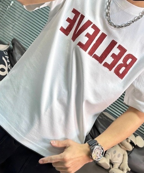 CREARE -LINO-(クレアーレリノ)の「立体ロゴTシャツ/カットソー(Tシャツ/カットソー・メンズ・ホワイト/チャコールグレー/ホワイト系その他/ブラック・LARGE/MEDIUM/M/L)」の9枚目の写真