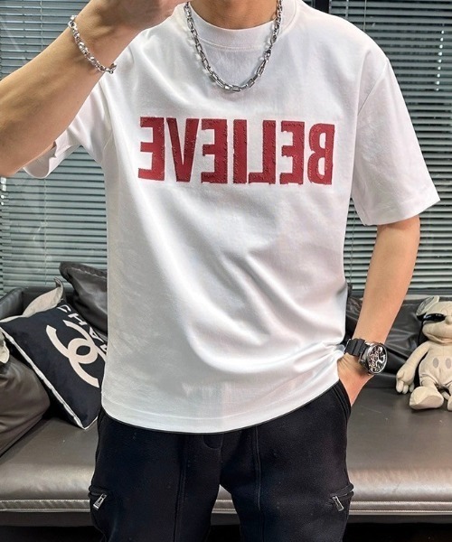 CREARE -LINO-(クレアーレリノ)の「立体ロゴTシャツ/カットソー(Tシャツ/カットソー・メンズ・ホワイト/チャコールグレー/ホワイト系その他/ブラック・LARGE/MEDIUM/M/L)」の6枚目の写真