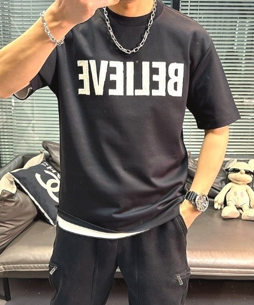 CREARE -LINO-(クレアーレリノ)の「立体ロゴTシャツ/カットソー(Tシャツ/カットソー・メンズ・ホワイト/チャコールグレー/ホワイト系その他/ブラック・LARGE/MEDIUM/M/L)」の12枚目の写真