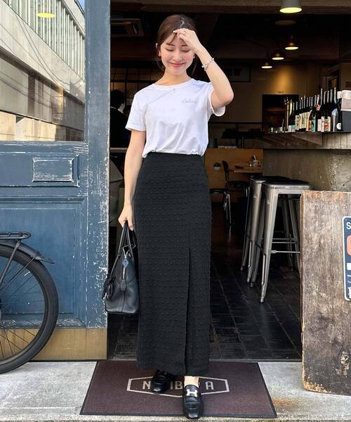 スカート Kamitugu セール】[ 水野佐彩さんコラボ ] ドットジャガードラップ風