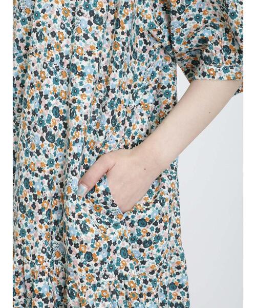 Samansa Mos2(サマンサ モスモス)の「【接触冷感】柄アソートティアードワンピース(ワンピース・レディース・キナリ/オフホワイト/レッド/ブラック/チャコールグレー/ブルー・F)」の22枚目の写真