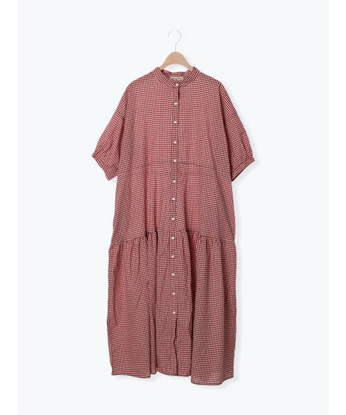 Samansa Mos2(サマンサ モスモス)の「【接触冷感】柄アソートティアードワンピース(ワンピース・レディース・キナリ/オフホワイト/レッド/ブラック/チャコールグレー/ブルー・F)」の18枚目の写真