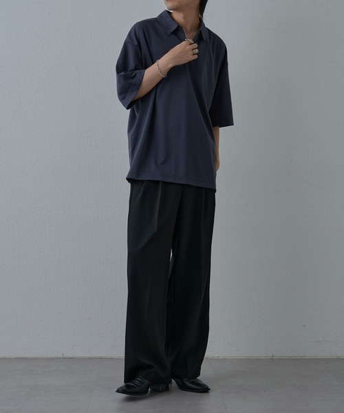 COLONY 2139（コロニートゥーワンスリーナイン）の「サステナポンチスキッパー半袖Tシャツ（Tシャツ/カットソー・メンズ・ホワイト/チャコールグレー/ブラック・MEDIUM/LARGE）」の15枚目の写真