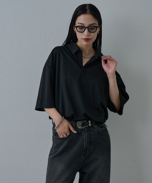 COLONY 2139（コロニートゥーワンスリーナイン）の「サステナポンチスキッパー半袖Tシャツ（Tシャツ/カットソー・メンズ・ホワイト/チャコールグレー/ブラック・MEDIUM/LARGE）」の7枚目の写真