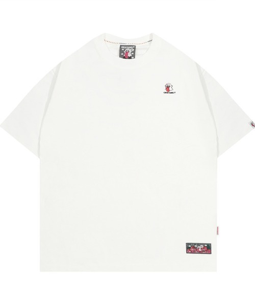 GRAF&WU（グラフアンドユー）の「A'GEM/9 × .kom 『GRAF&WU/グラフアンドユー』 刺繍キャラ　半袖カットソー（Tシャツ/カットソー・レディース・ホワイト/ピンク/ブラック・L/XL）」の2枚目の写真