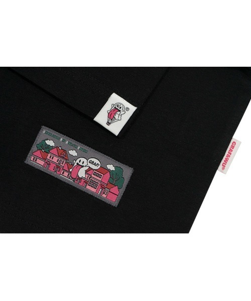 GRAF&WU（グラフアンドユー）の「A'GEM/9 × .kom 『GRAF&WU/グラフアンドユー』 刺繍キャラ　半袖カットソー（Tシャツ/カットソー・レディース・ホワイト/ピンク/ブラック・L/XL）」の5枚目の写真