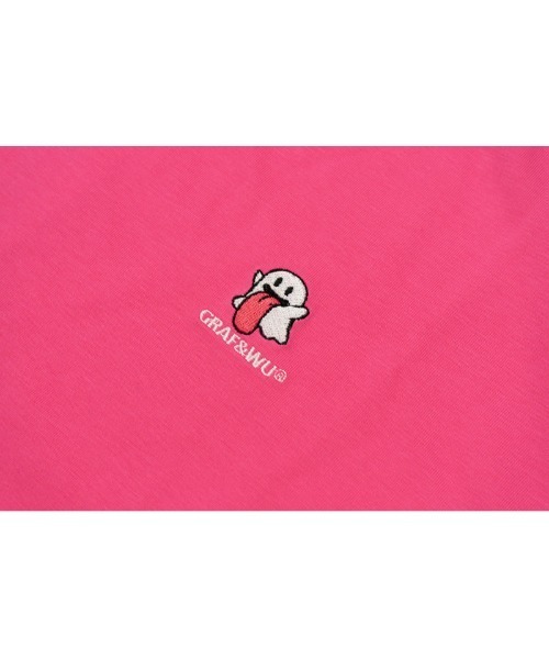 GRAF&WU（グラフアンドユー）の「A'GEM/9 × .kom 『GRAF&WU/グラフアンドユー』 刺繍キャラ　半袖カットソー（Tシャツ/カットソー・レディース・ホワイト/ピンク/ブラック・L/XL）」の9枚目の写真
