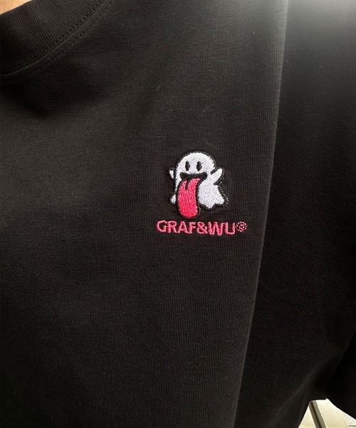 GRAF&WU（グラフアンドユー）の「A'GEM/9 × .kom 『GRAF&WU/グラフアンドユー』 刺繍キャラ　半袖カットソー（Tシャツ/カットソー・レディース・ホワイト/ピンク/ブラック・L/XL）」の13枚目の写真