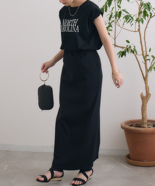 Dignite collier（ディニテコリエ）の「Dignite collier リブスカート（スカート・レディース・ブラック/カーキ・FREE）」の8枚目の写真