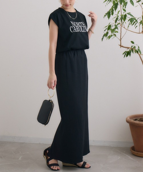 Dignite collier（ディニテコリエ）の「Dignite collier リブスカート（スカート・レディース・ブラック/カーキ・FREE）」の10枚目の写真