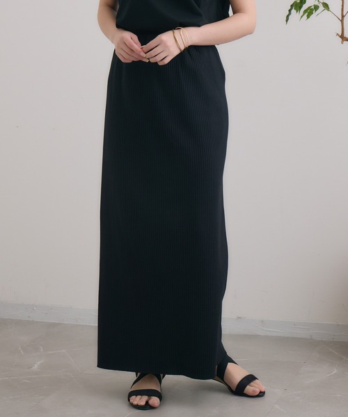 Dignite collier（ディニテコリエ）の「Dignite collier リブスカート（スカート・レディース・ブラック/カーキ・FREE）」の12枚目の写真