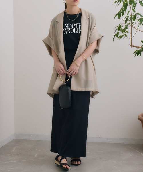 Dignite collier（ディニテコリエ）の「Dignite collier リブスカート（スカート・レディース・ブラック/カーキ・FREE）」の6枚目の写真