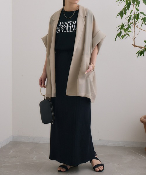 Dignite collier（ディニテコリエ）の「Dignite collier リブスカート（スカート・レディース・ブラック/カーキ・FREE）」の7枚目の写真