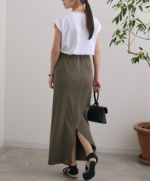 Dignite collier（ディニテコリエ）の「Dignite collier リブスカート（スカート・レディース・ブラック/カーキ・FREE）」の17枚目の写真