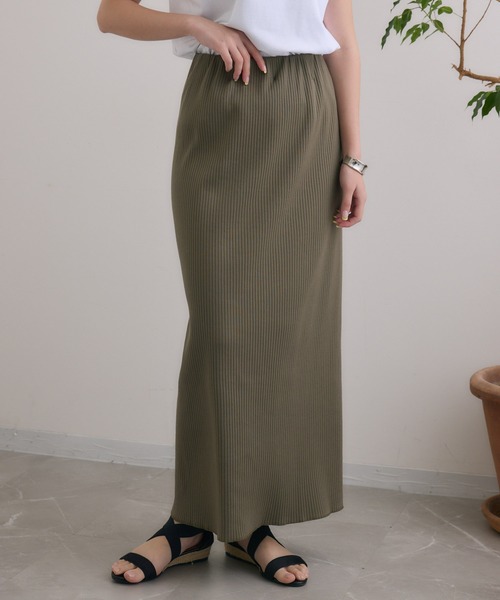 Dignite collier（ディニテコリエ）の「Dignite collier リブスカート（スカート・レディース・ブラック/カーキ・FREE）」の22枚目の写真