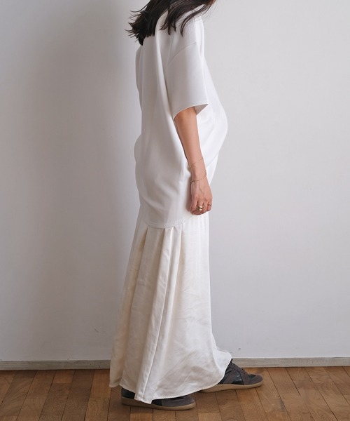 AKTE（アクテ）の「ボンディングオーバーTシャツ（Tシャツ/カットソー・レディース・ホワイト/ダークブラウン・FREE）」の9枚目の写真