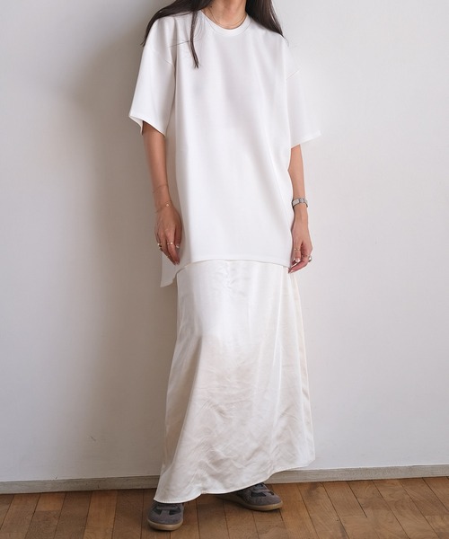 AKTE（アクテ）の「ボンディングオーバーTシャツ（Tシャツ/カットソー・レディース・ホワイト/ダークブラウン・FREE）」の10枚目の写真