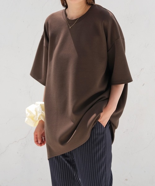 AKTE（アクテ）の「ボンディングオーバーTシャツ（Tシャツ/カットソー・レディース・ホワイト/ダークブラウン・FREE）」の11枚目の写真