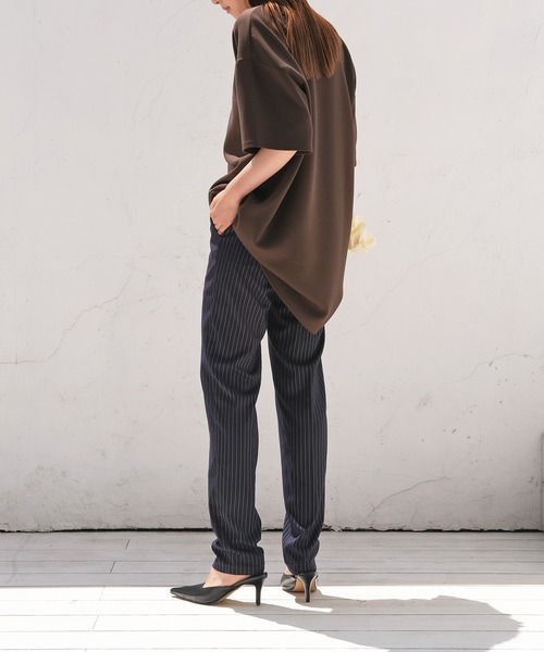 AKTE（アクテ）の「ボンディングオーバーTシャツ（Tシャツ/カットソー・レディース・ホワイト/ダークブラウン・FREE）」の13枚目の写真