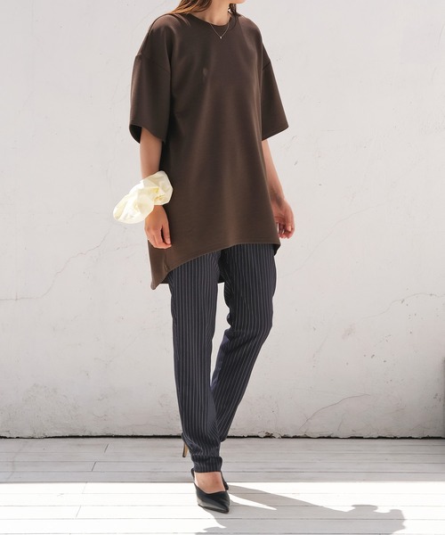 AKTE（アクテ）の「ボンディングオーバーTシャツ（Tシャツ/カットソー・レディース・ホワイト/ダークブラウン・FREE）」の14枚目の写真