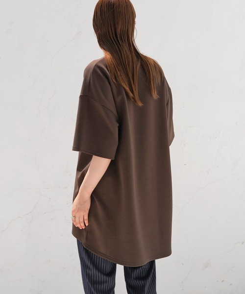 AKTE（アクテ）の「ボンディングオーバーTシャツ（Tシャツ/カットソー・レディース・ホワイト/ダークブラウン・FREE）」の16枚目の写真