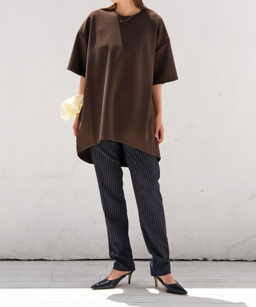 AKTE（アクテ）の「ボンディングオーバーTシャツ（Tシャツ/カットソー・レディース・ホワイト/ダークブラウン・FREE）」の17枚目の写真