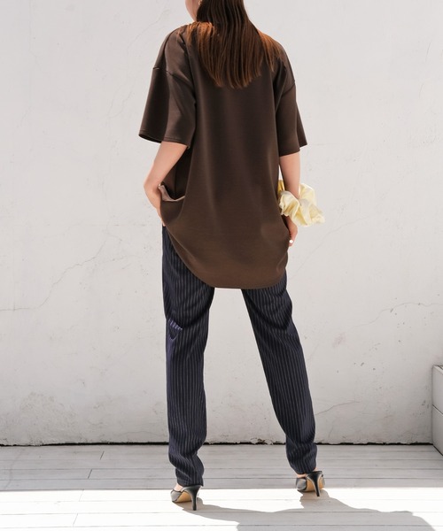 AKTE（アクテ）の「ボンディングオーバーTシャツ（Tシャツ/カットソー・レディース・ホワイト/ダークブラウン・FREE）」の18枚目の写真